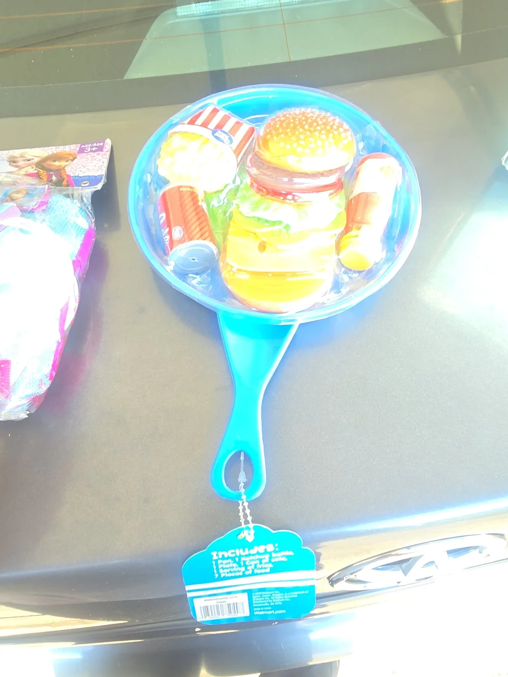 Blue Toy Food Play Set with Burger and Sides - Home Party Supplies